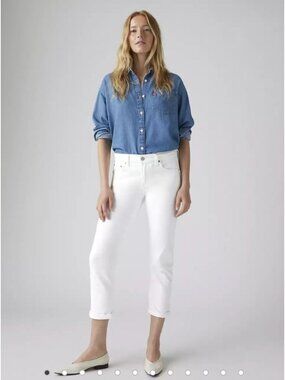 Levi's Women's Boyfriend Jeans White Ankle Length Denim Size 28 Coastal Clean Gi